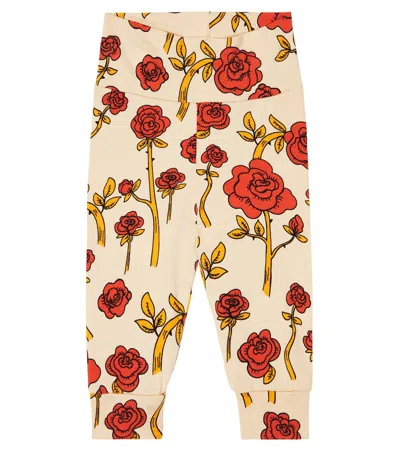 Mini Rodini Baby Floral Leggings In Red