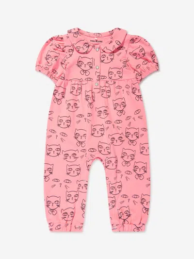 Mini Rodini Baby Girls Cathlethes Jumpsuit In Pink