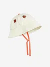 Mini Rodini Baby Girls Ladybug Embroidered Sun Hat In Ivory