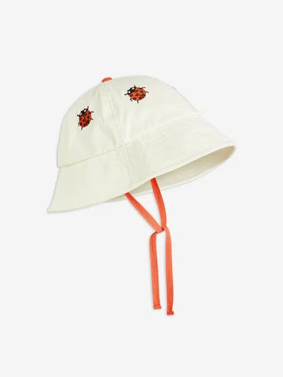 Mini Rodini Kids'  Baby Girls Ladybug Embroidered Sun Hat In Ivory