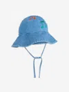 Mini Rodini Baby Girls Note Embroidered Sun Hat In Blue