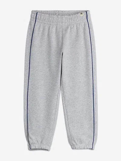 Mini Rodini Kids'  Baby Girls Plain Piping Joggers In Gray
