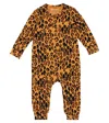 Mini Rodini Baby Leopard-print Jersey Onesie In Beige