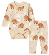Mini Rodini Baby Mammoth Cotton-blend Bodysuit And Pants Set In Neutral