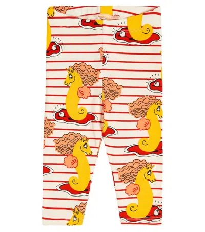 Mini Rodini Baby Printed Cotton-blend Leggings In Red