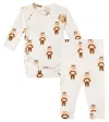 Mini Rodini Baby Printed Cotton Bodysuit And Pants Set In White