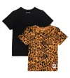 Mini Rodini Set-of-two Leopard Print T-shirts In Multi