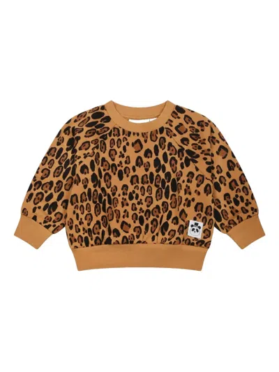 Mini Rodini Beige Sweatshirt For Babykids With Spotted Print