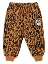 Mini Rodini Basic Leopard Track Pants In Neutrals