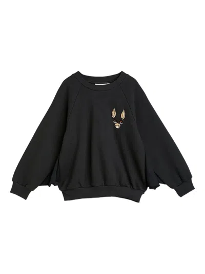 Mini Rodini Kids' Bat Appliqué Panelled Sweatshirt In Black
