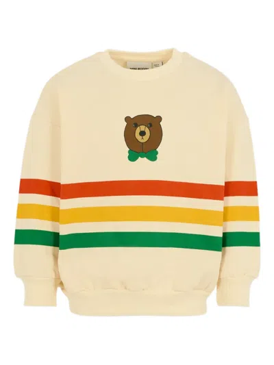 MINI RODINI BEAR-APPLIQUE STRIPE SWEATSHIRT