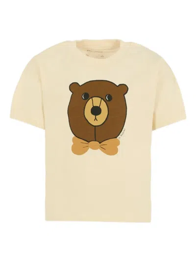 Mini Rodini Kids' Bear-bow T-shirt In Neutral