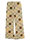 Mini Rodini Bear-check Flared Trousers In Multi