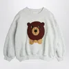 Mini Rodini Bear Chenille Sweatshirt In Gray