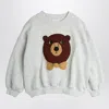 Mini Rodini Bear Chenille Sweatshirt In Gray
