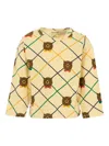Mini Rodini Bear-print Diamond-pattern Long-sleeved T-shirt In Neutral