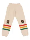 Mini Rodini Bear Stripe Sweatpants In Neutral