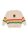 Mini Rodini Bear Stripe Sweatshirt In Neutral