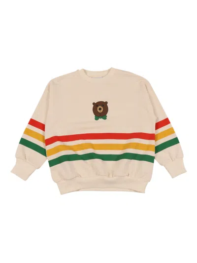 Mini Rodini Bear Stripe Sweatshirt In Neutral