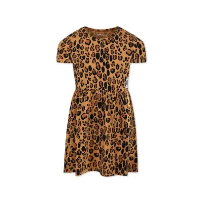 Mini Rodini Kids' Beige Dress For Girl With Spotted Print