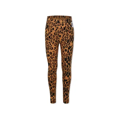 Mini Rodini Kids' Beige Leggings For Girl With Spotted Print