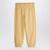 Mini Rodini Beige Plain Piping Sweatpants In Yellow