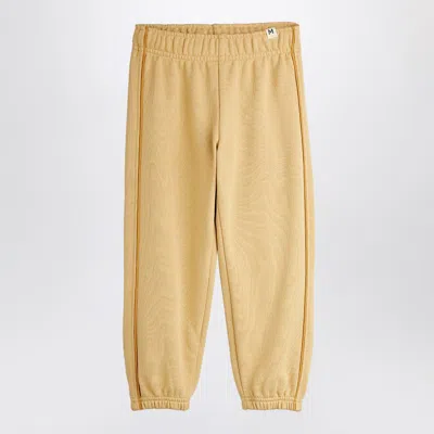 Mini Rodini Kids' Beige Plain Piping Sweatpants In Yellow
