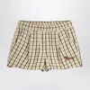 Mini Rodini Checked Shorts In Beige