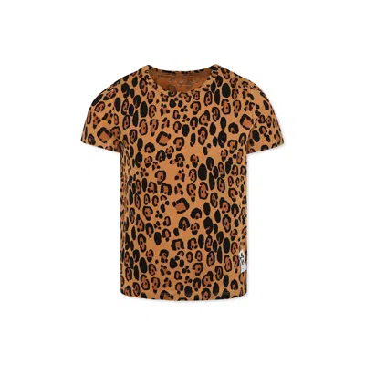 Mini Rodini Beige T-shirt For Kids With Spotted Print