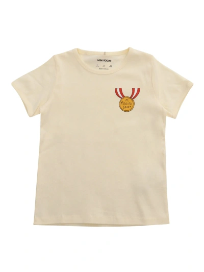Mini Rodini Beige T-shirt With Print In Neutral
