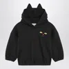 Mini Rodini Black Hoodie With Cat Ears In Black