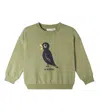 Mini Rodini Blackbird Cotton Jersey Sweatshirt