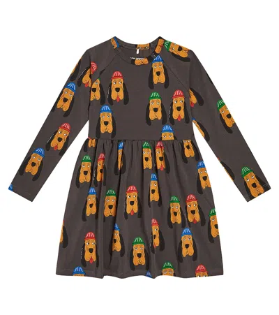 Mini Rodini Kids' Bloodhound Cotton Jersey Dress In Grey