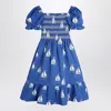 Mini Rodini Blue Dress With Sailboats In Blue