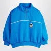Mini Rodini Blue Ritzratz Half-zip Sweatshirt In Blue