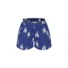 Mini Rodini Blue Shorts For Kids With Sailboats In Blue