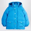 Mini Rodini Blue Solid Heavy Puffer Jacket In Blue