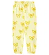 Mini Rodini Bow Print Tapered-leg Organic-cotton Jersey Jogging Bottoms 1.5-11years In Yellow