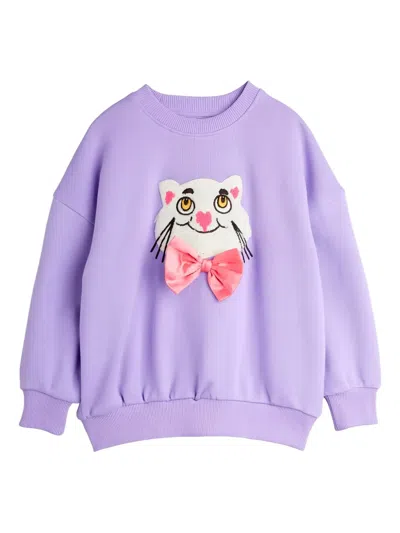 Mini Rodini Kids' Bow-detailing Sweatshirt In Purple