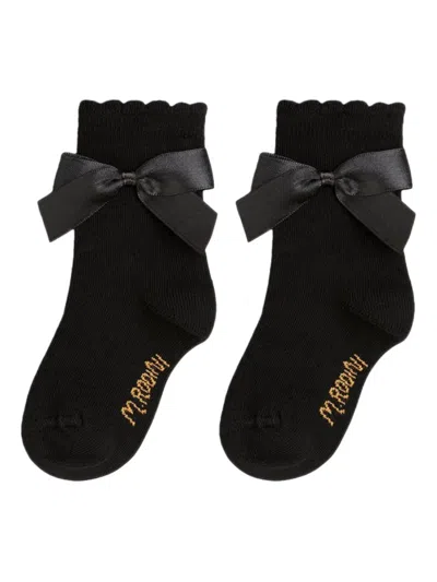 Mini Rodini Kids' Bow-embellishment Socks In Black