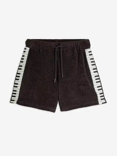 Mini Rodini Kids'  Boys Piano Terry Sweat Shorts In Black