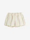 Mini Rodini Striped Elasticated-waist Shorts In Ivory