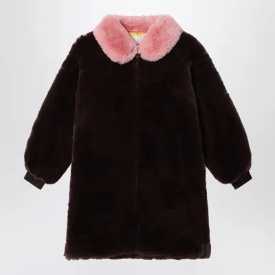 Mini Rodini Kids' Brown Faux Fur Coat