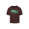 Mini Rodini Bedrucktes T-shirt Aus Baumwoll-jersey In Brown