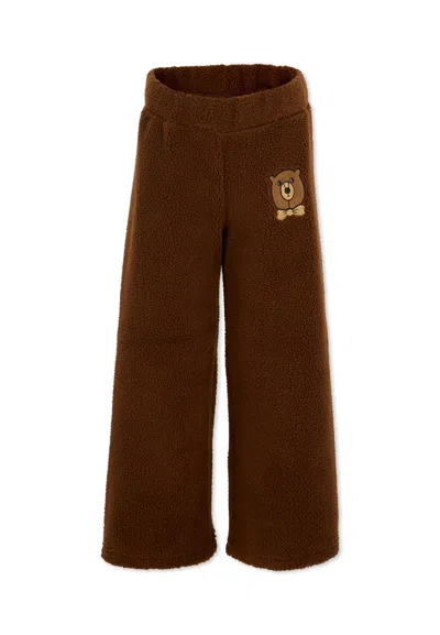 Mini Rodini Brown Trousers For Kids With Bear