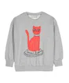 Shop Mini Rodini Cat-print Sweatshirt In Gray