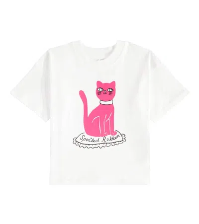 Mini Rodini Kids' Cat T-shirt In White