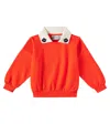 Mini Rodini Besticktes Sweatshirt Cats Aus Baumwolle In Rot