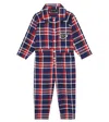 Mini Rodini Checked Cotton Flannel Jumpsuit In Navy