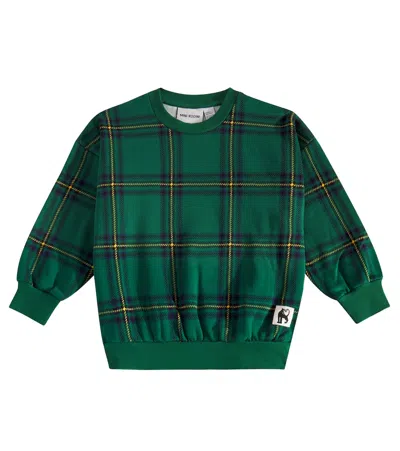 Mini Rodini Kids' Checked Cotton Sweatshirt In Green